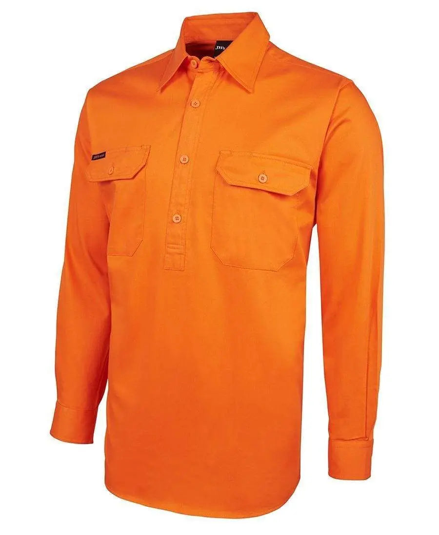 JB'S Hi-Vis Long Sleeve Close Front Shirt 6HVCF Metro Workwear.